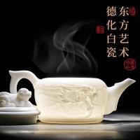 家柏饰(CORATED)德化白瓷茶壶单壶礼盒装泡茶家用浮手抓壶过滤冲茶器190109 z