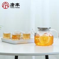 家柏饰(CORATED)玻璃花茶壶套装水果茶壶透明茶具加热日式泡花茶玻璃杯家用z