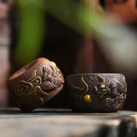 家柏饰(CORATED)家用品茗杯紫砂小茶杯礼品盒金角牛主人杯复古建盏单190270z