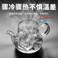 家柏饰(CORATED)玻璃茶具小套日式镶银过滤冲茶器现代简约茶壶加厚耐热公道杯