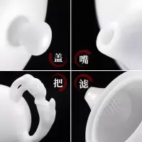 家柏饰(CORATED)羊脂玉泡茶壶配盖简约单壶刻手把茶壶家用办公礼盒装190043z