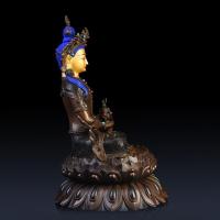 家柏饰(CORATED)铜长寿佛 藏传佛教密宗无量寿佛佛像摆件尼泊尔工艺画脸