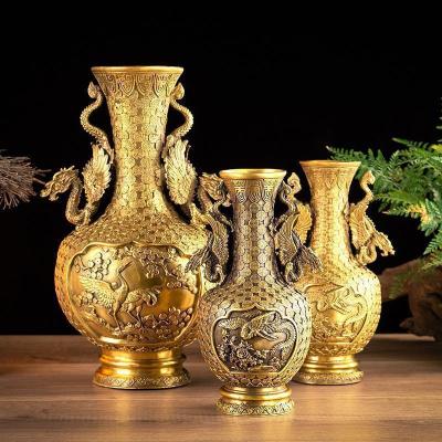 家柏饰(CORATED)铜花瓶客厅电视柜酒柜家居装饰品创意花盆书房摆件