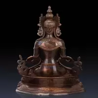 家柏饰(CORATED)长寿佛佛像 紫铜无量寿佛藏传密宗佛教用品家用供奉摆件