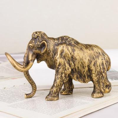 家柏饰(CORATED)大象摆件 铜猛犸象长毛象客厅电视柜办公室饰品