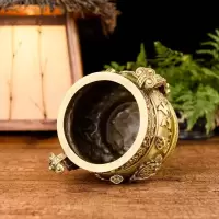 家柏饰(CORATED)香炉家用室内香插供佛 如意爷香炉插香 青铜色铜香炉
