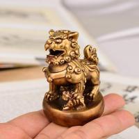 家柏饰(CORATED)狮子摆件 铜小号北京狮狮实心铜狮子茶宠把玩工艺品