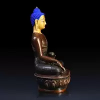 家柏饰(CORATED)释迦牟尼佛像 铜释迦摩尼佛像摆件如来佛密宗画脸开脸