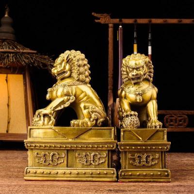 家柏饰(CORATED)小狮子 铜北京狮狮摆件一对家居装饰品