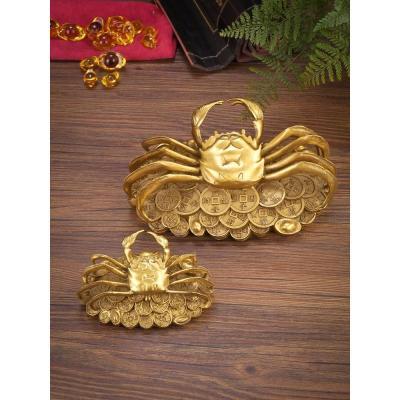 家柏饰(CORATED)铜螃蟹摆件八方来财铜蟹横财将客厅家居装饰品