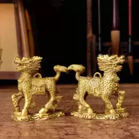 家柏饰(CORATED)踩八卦 铜铜装饰一对小号玄关阳台摆件