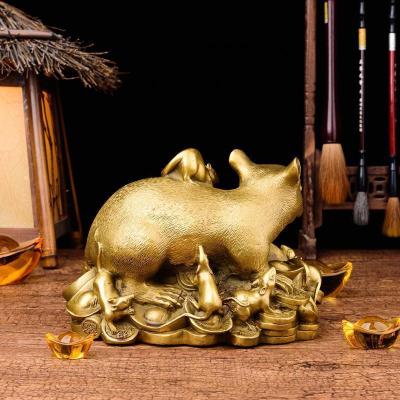 家柏饰(CORATED)金钱鼠 铜鼠摆件铜如意鼠汽车装饰品老鼠