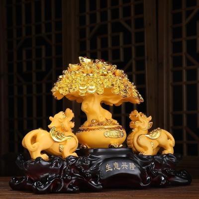 家柏饰(CORATED)发财树貔貅摆件玄关客厅家居书房酒柜装饰品博古架隔断房间工艺品