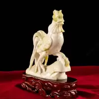 家柏饰(CORATED)玉石鸡摆件玉公鸡金鸡元宝鸡家居客厅工艺品摆件