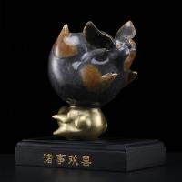 家柏饰(CORATED)铜猪摆件福猪工艺品创意卧室客厅玄关酒柜电视柜装饰品