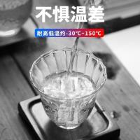 家柏饰(CORATED)玻璃茶杯大号锤纹品茗杯家居办公个人杯透明建盏小清新主人杯