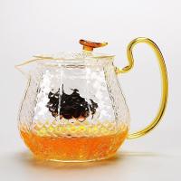 家柏饰(CORATED)透明泡茶壶家用办公玻璃功夫冲茶壶锤纹过滤日式红茶泡茶器