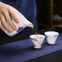 家柏饰(CORATED)玉白瓷公道杯单个鹰嘴冲茶器家用描金茶海清透功德杯贪心杯