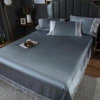 家柏饰(CORATED)冰丝席凉席三件套蕾丝花边床单款夏季1.8m床空调席子软席子可水洗