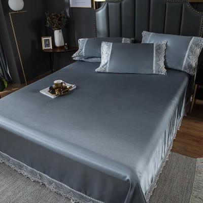 家柏饰(CORATED)冰丝席凉席三件套蕾丝花边床单款夏季1.8m床空调席子软席子可水洗