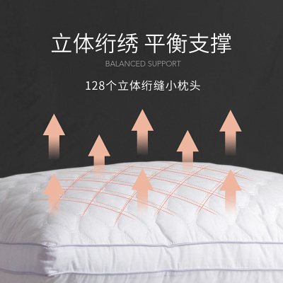 家柏饰(CORATED)全棉枕头家用一对装单双人枕芯颈椎枕安睡立高学生纤维枕Y