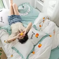 家柏饰(CORATED)水洗棉四件套全棉全棉款床单被套学生宿舍床笠三件套床上用品