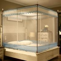 家柏饰(CORATED)蚊帐家用加密加厚支架公主风拉链1.5米坐床式1.8m三开蒙古包1.2