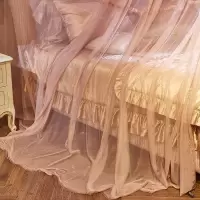 家柏饰(CORATED)吊顶圆顶廷公主风蚊帐家用免安装1.2米床1.5m1.8双人吸顶纹账