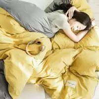 家柏饰(CORATED)全棉水洗棉四件套全棉床单被套床笠款学生宿舍三件套床上用品