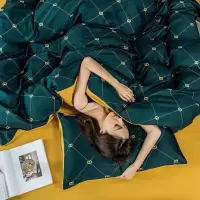 家柏饰(CORATED)60支长绒棉贡缎四件套全棉全棉小清新1.5m床上用品款床单被套