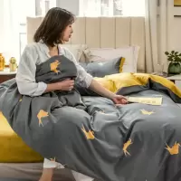 家柏饰(CORATED)60支长绒棉四件套全棉1.8米床上用品全棉北欧风床单被套款