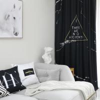 家柏饰(CORATED)北欧大理石肌理窗帘定制 工业风黑白窗帘成品客厅卧室试衣间