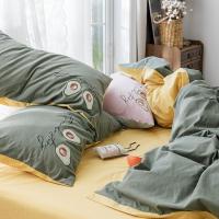 家柏饰(CORATED)风四件套全棉全棉少女心牛油果款被套床单水洗棉床上用品