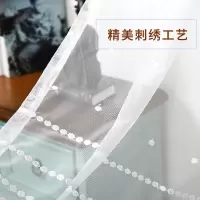 家柏饰(CORATED)免打孔帘夏季防蚊虫家用布艺客厅卧室隔断帘纱帘窗纱白纱飘窗帘