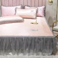 家柏饰(CORATED)冰丝凉席床裙款空调软席子三件套可水洗机洗折叠夏季1.5米1.8m2.0