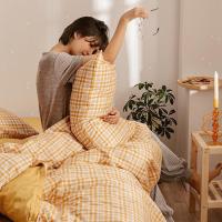 家柏饰(CORATED)四件套全棉全棉床上用品三件套简约条格床单浅忆向阳