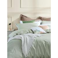 家柏饰(CORATED)家纺床上用品全棉床单被套100支缎纹家用双人床四件套绿妍