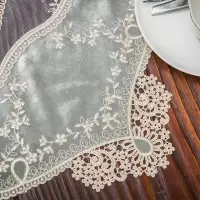 家柏饰(CORATED)茶几桌旗欧式桌巾长条桌布蕾丝餐桌旗轻奢电视柜桌旗复古 古典绿 40*90cm桌旗茶几装饰垫