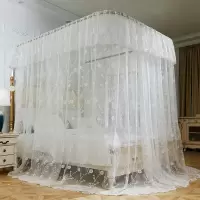 家柏饰(CORATED)新款欧式导轨蚊帐U型轨道家用1.5m公主风1.8加密加厚简约窗纱床幔