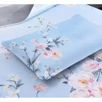 家柏饰(CORATED)彩绘牛皮席软席头层牛皮凉席1.8米1.5米三件套微澜花开