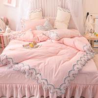 家柏饰(CORATED)蕾丝边床上用品四件套款少女心公主风床裙床罩被套床单三件套