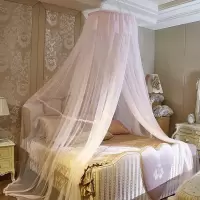 家柏饰(CORATED)吊挂式吊顶蚊帐欧式公主风免安装圆用床纱少女心床幔