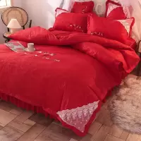 家柏饰(CORATED)款水洗棉四件套床品套件少女心床裙款被套公主风床罩床上用品