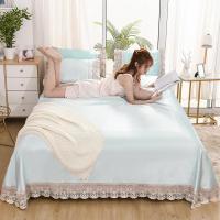 家柏饰(CORATED)冰丝凉席三件套1.8m床夏季可水洗折叠1.5米床裙可机洗1.2空调软席