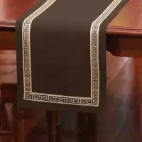 美式桌旗新中式茶旗布禅意席茶几桌布现代简约北欧床旗餐桌茶桌 深咖色 33*175CM(适合1.2米餐桌或1.35米茶几)