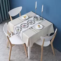 家柏饰(CORATED)北欧餐桌布台布家用pvc方桌小桌正方形桌布防水防烫防油免洗