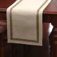 美式桌旗新中式茶旗布禅意席茶几桌布现代简约北欧床旗餐桌茶桌布 驼色 33*175CM(适合1.2米餐桌或1.35米茶几)
