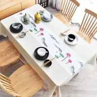 家柏饰(CORATED)桌布防水防油防烫免洗中式餐桌布长方形台布茶几布桌垫PVC