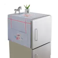 家柏饰(CORATED)日式棉麻混纺防水布艺罩单双对三开冰箱盖布收纳袋