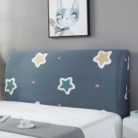 床头罩套床头套软包防尘罩靠背罩子保护套1.8米弹力布1.5床北欧风 翡翠星 1.2米(适合1.1-1.4米床头使用)